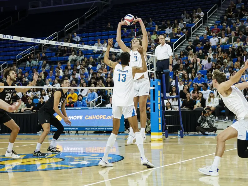 Andrew Rowan setting for UCLA during his freshman season