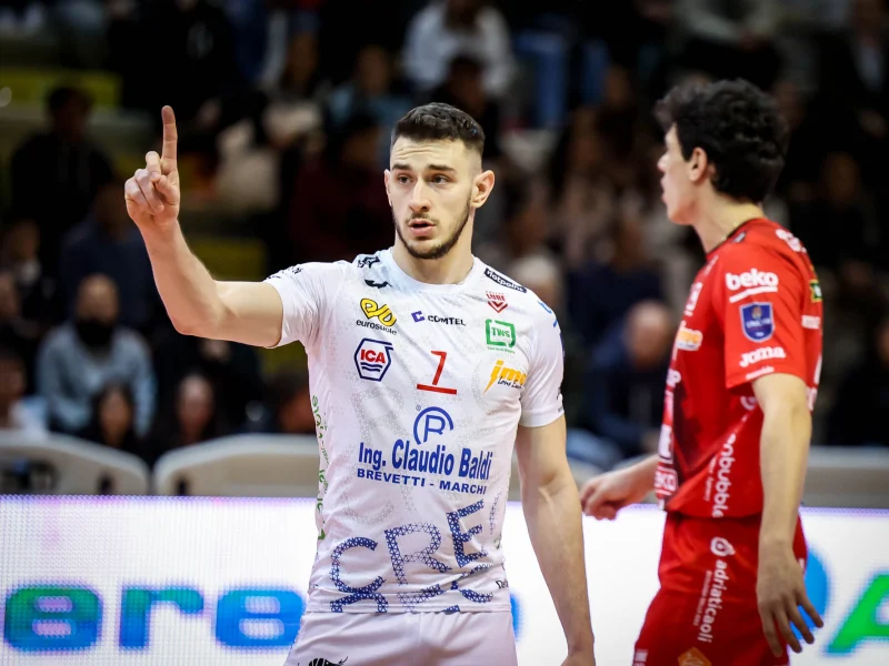 Fabio Balaso in a Cucine Lube Civitanova match in SuperLega.