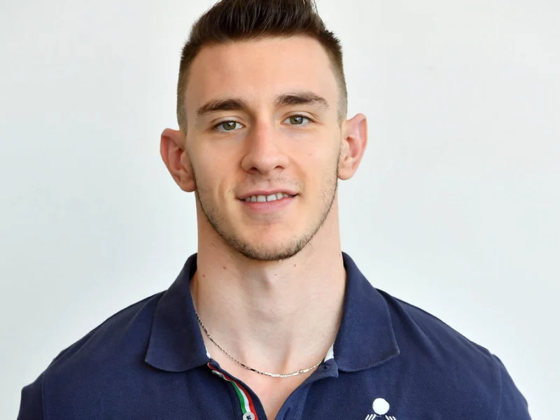 Fabio Balaso in an Italia Team polo during the Tokyo 2020 Olympic cycle.