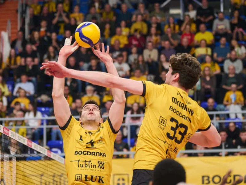 Fynn McCarthy in match action for Bogdanka LUK Lublin