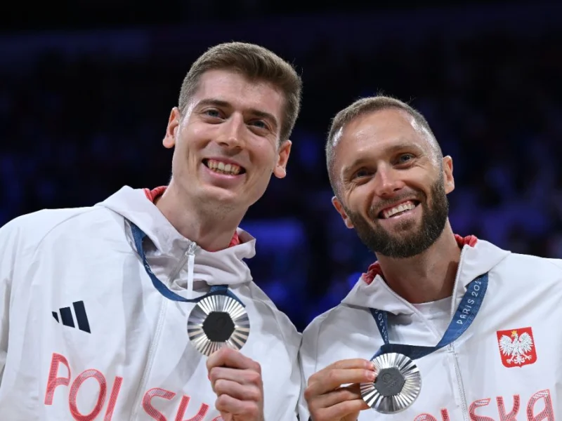 Kamil Semeniuk with Poland after winning Olympic silver at Paris 2024.