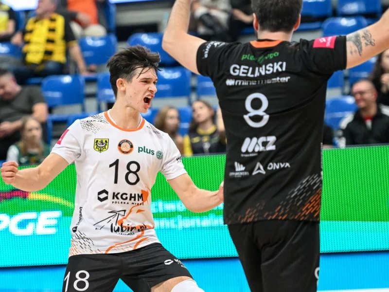 Maksymilian Granieczny celebrating for Cuprum Stilon Gorzów.