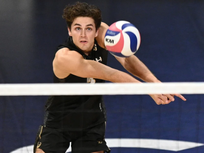 Mason Briggs making a defensive play for Long Beach State
