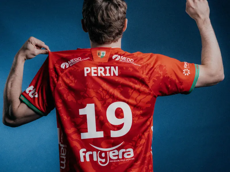 Pierre Perin wearing Greenyard Maaseik colors.