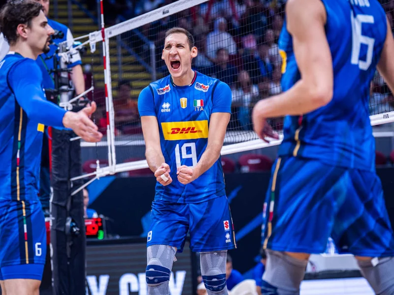 Roberto Russo celebrating for Italy at the 2025 Men's World Championship.