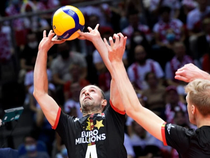 Stijn D'Hulst setting the ball for Belgium.