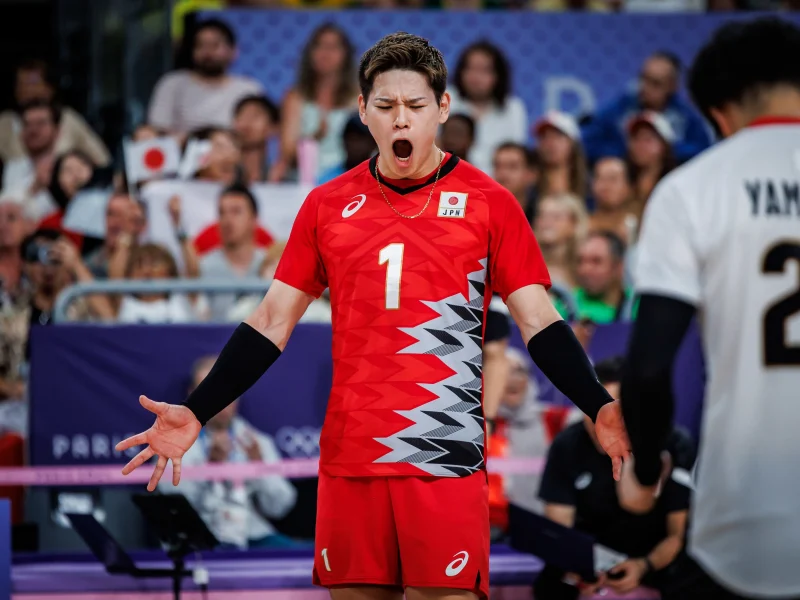 Yuji Nishida celebrating for Japan at the Paris 2024 Olympic Games
